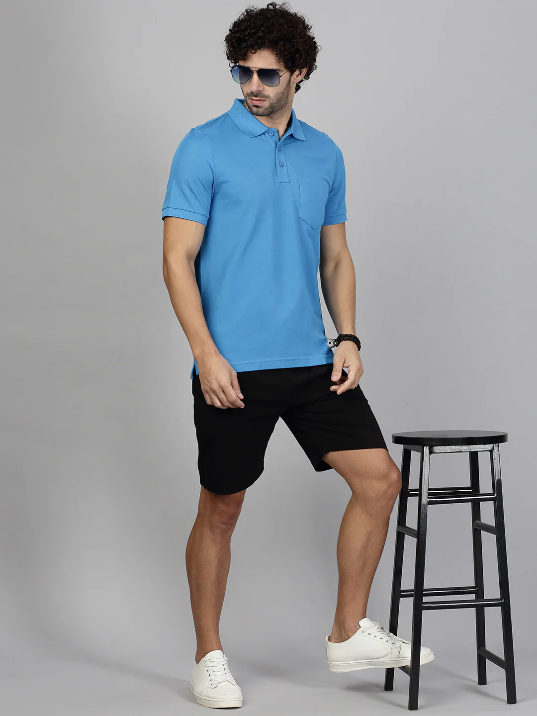 Cotton Rich Blue & Beige Expert Polo Tshirt Combos - Image 6