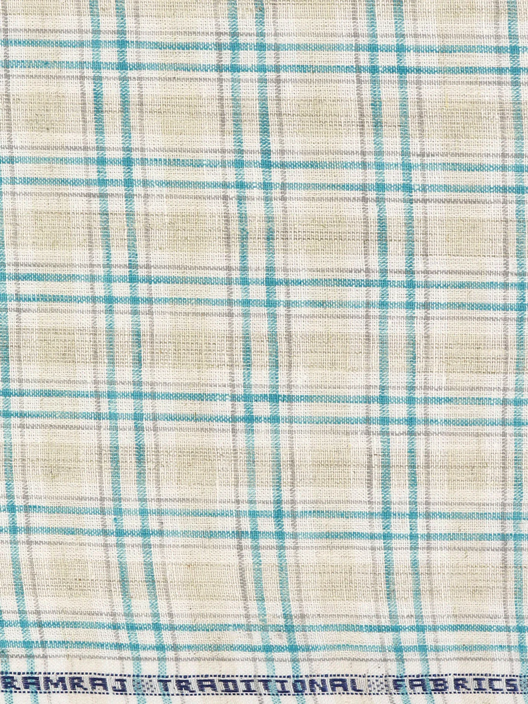Cotton Rich Blue Checked Shirt Fabric High Style - Image 3
