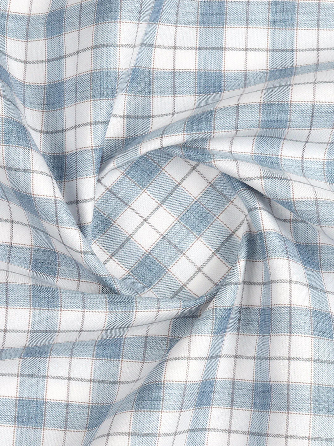 Cotton Rich Blue with White Checked Shirt Fabric Infinity Bit
