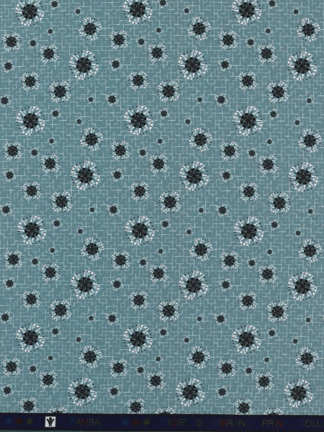 Cotton Rich Bluish Grey Printed Shirt Fabric Oslo Print - Image 2