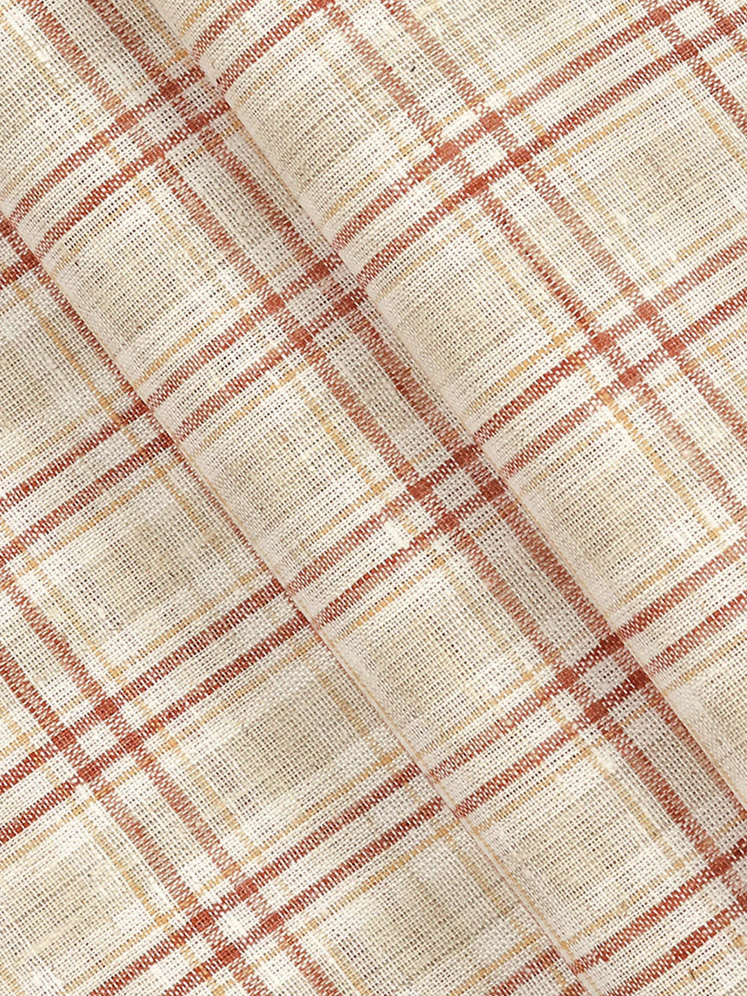Cotton Rich Brown Checked Shirt Fabric High Style - Image 2