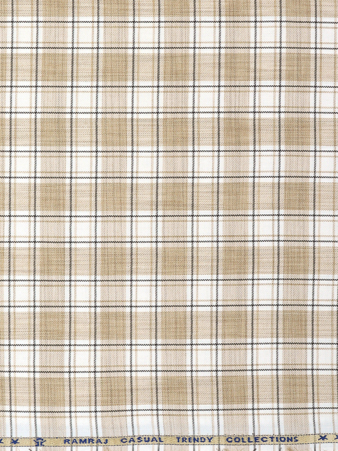 Cotton Rich Brown Checked Shirt Fabric Infinity Bit - Image 3