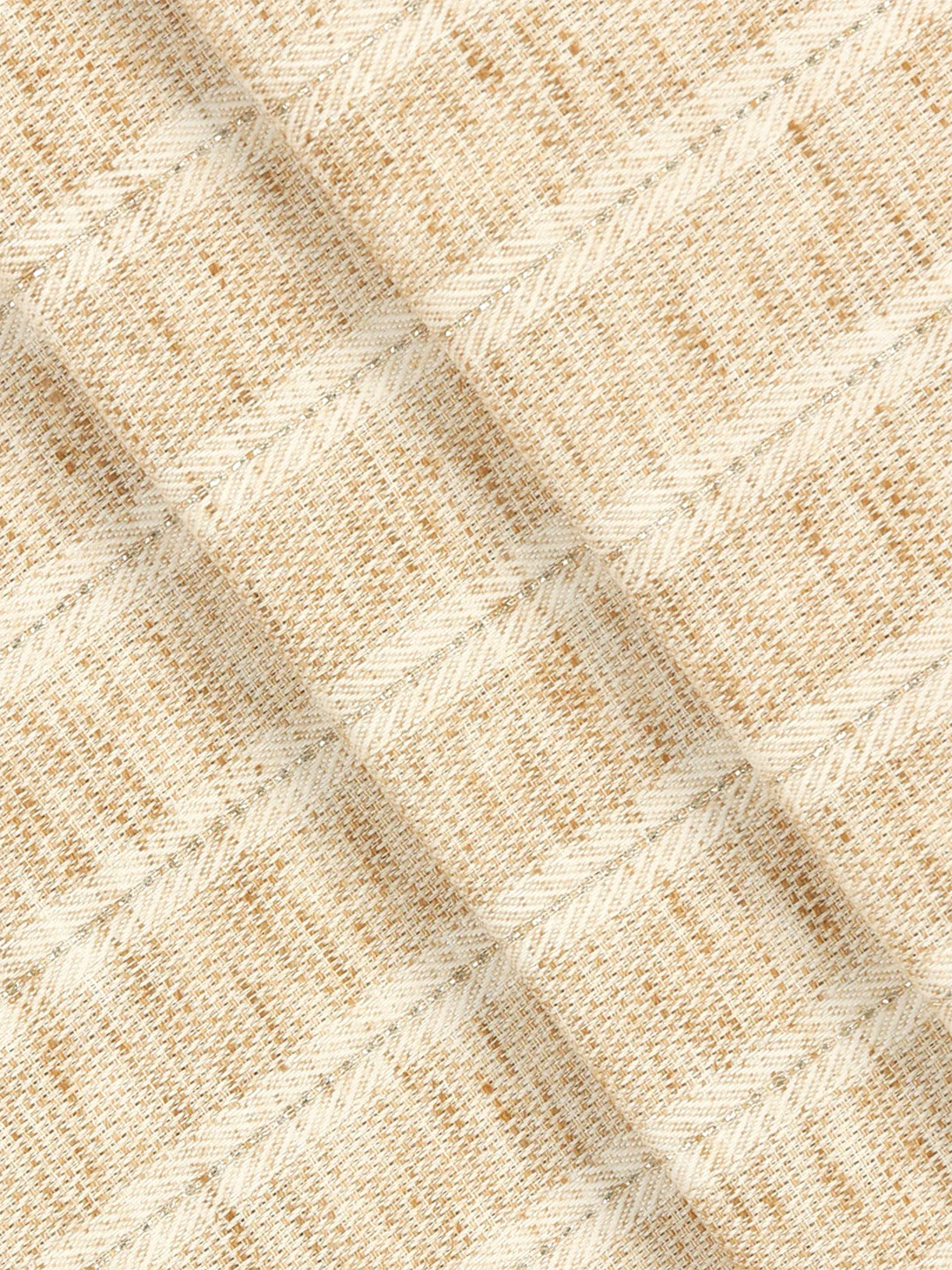 Cotton Rich Brown Self Design Shirt Fabric HI-Tech - Image 2