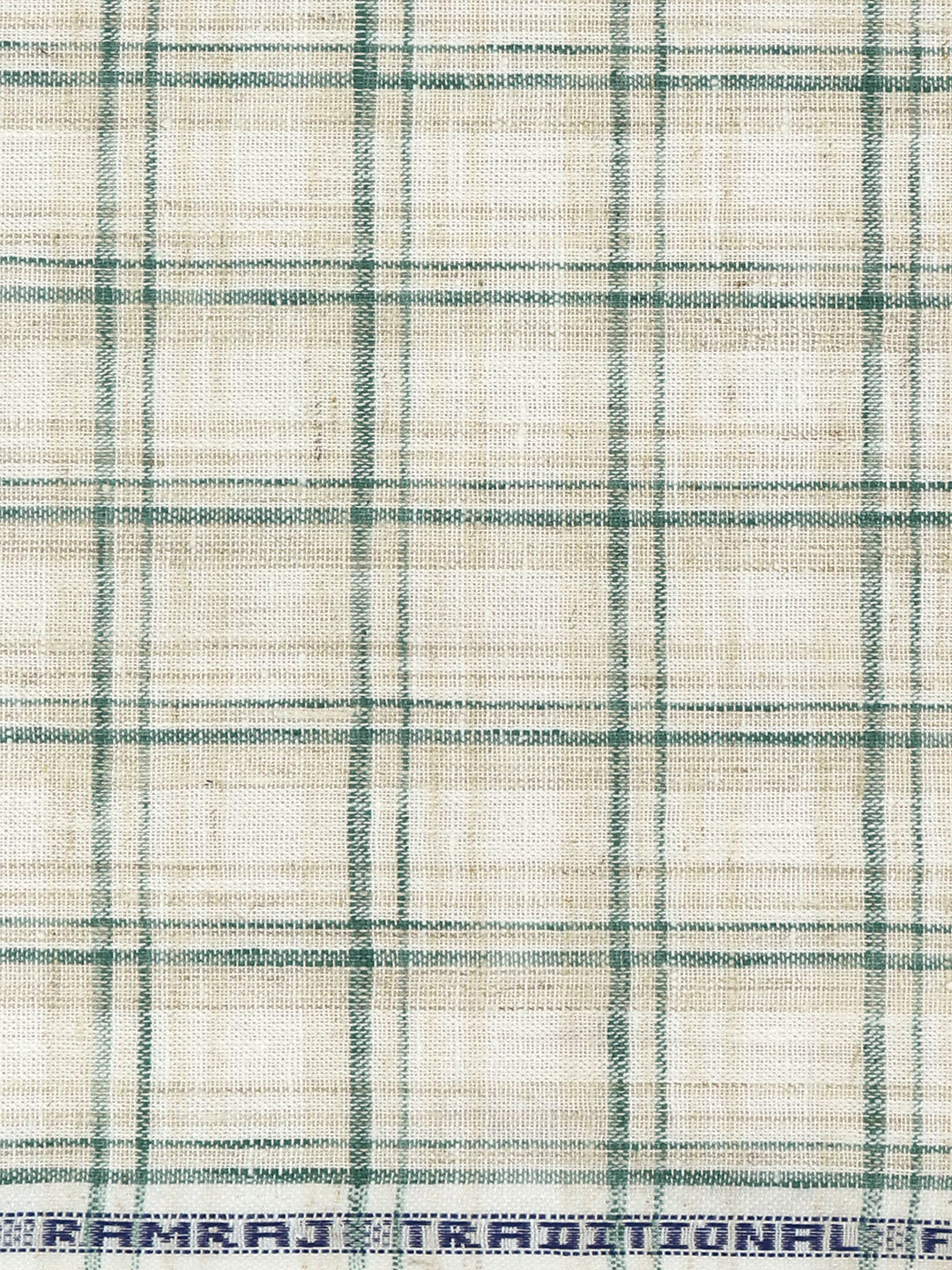 Cotton Rich Checked Green with Light Brown Shirt Fabric High Style - Image 3