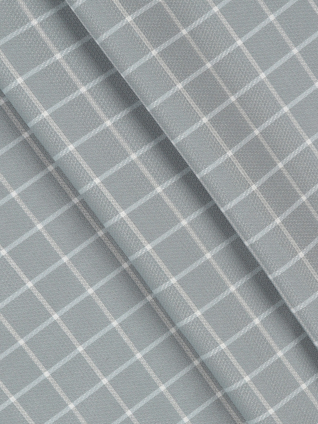 Cotton Rich Checked Greyish Blue Shirt Fabric High Style - Image 2