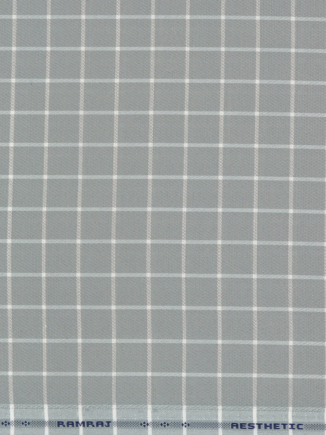 Cotton Rich Checked Greyish Blue Shirt Fabric High Style - Image 3