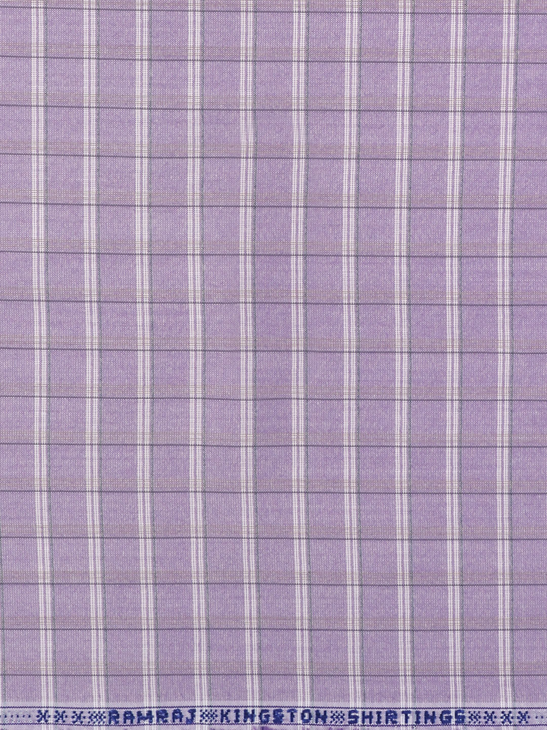 Cotton Rich Checked Lavender Shirt Fabric Elight Gold - Image 3
