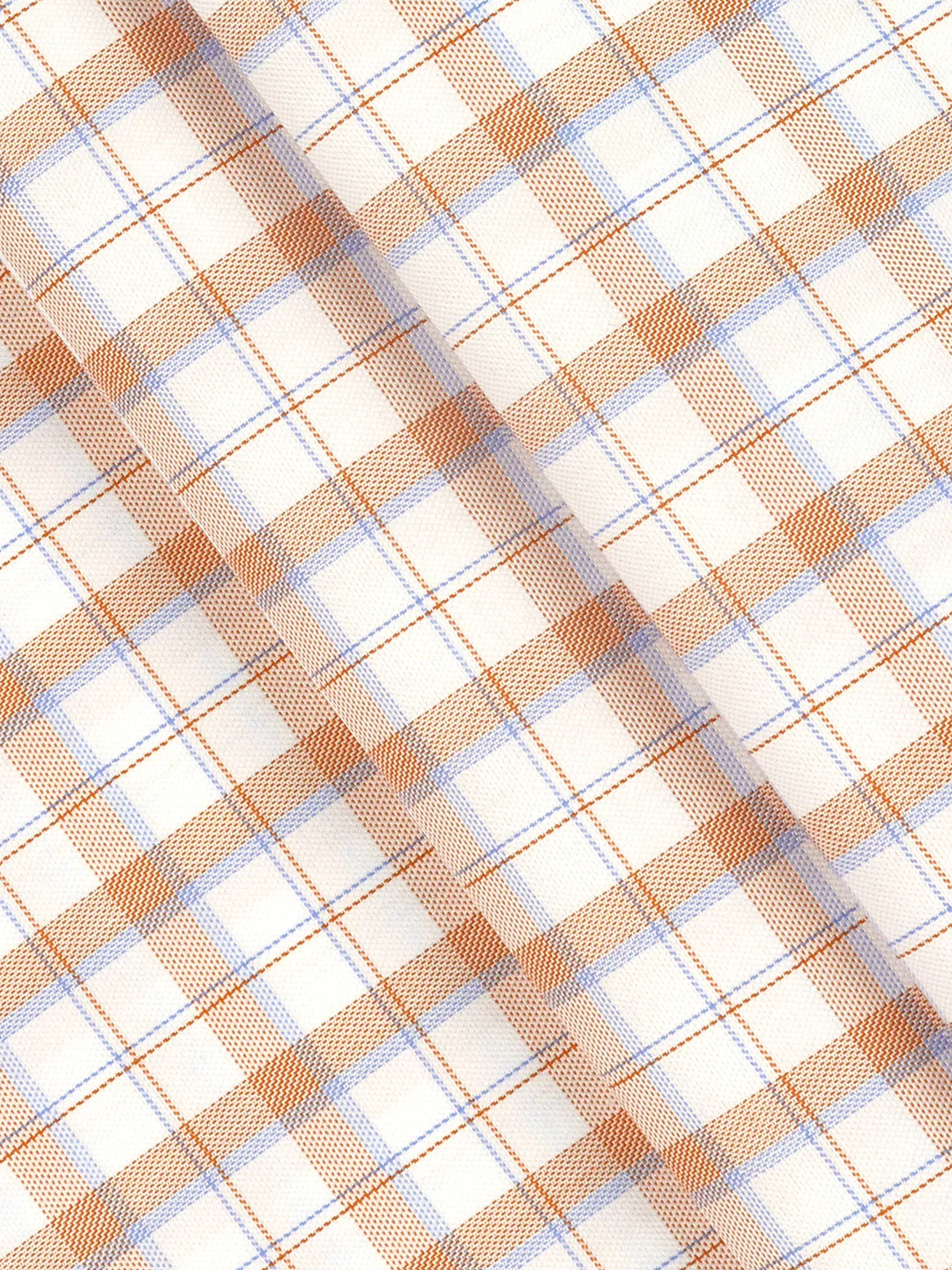 Cotton Rich Checked Orange Shirt Fabric High Style - Image 2