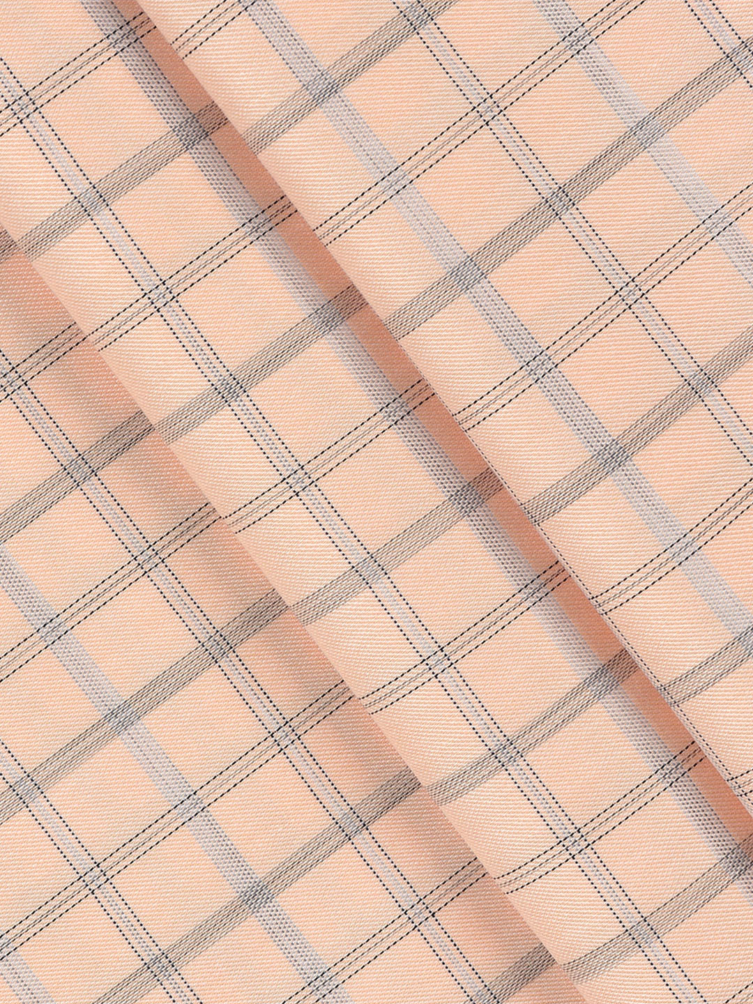 Cotton Rich Checked Orange Shirt Fabric High Style - Image 2