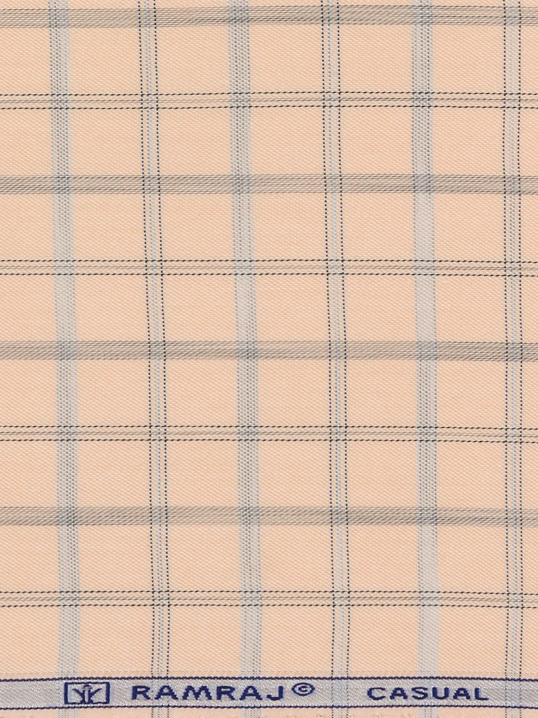 Cotton Rich Checked Orange Shirt Fabric High Style - Image 3