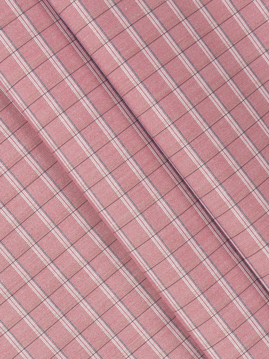 Cotton Rich Checked Purple Shirt Fabric Elight Gold - Image 2