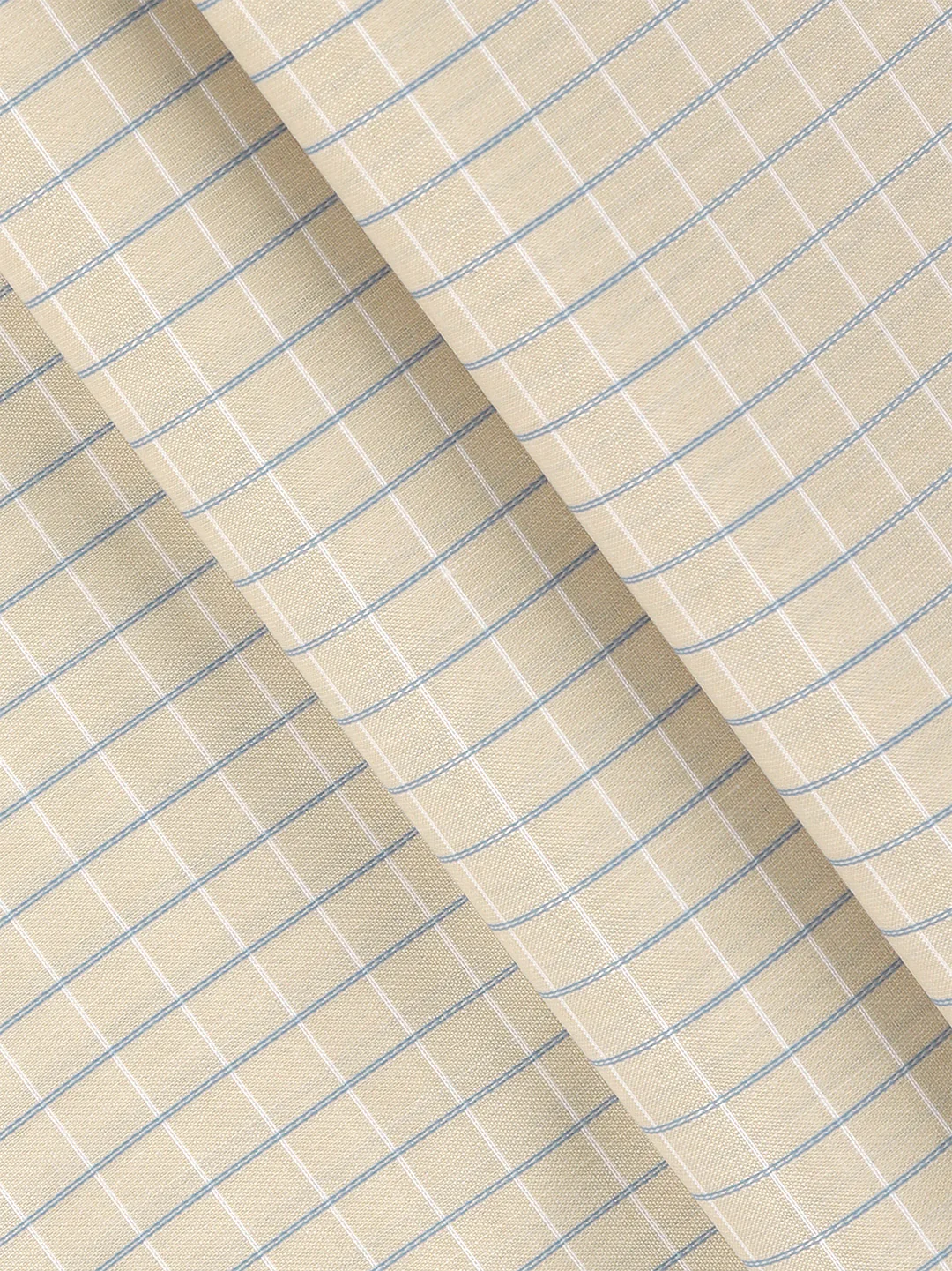 Cotton Rich Checked Sandal Shirt Fabric Elight Gold - Image 2