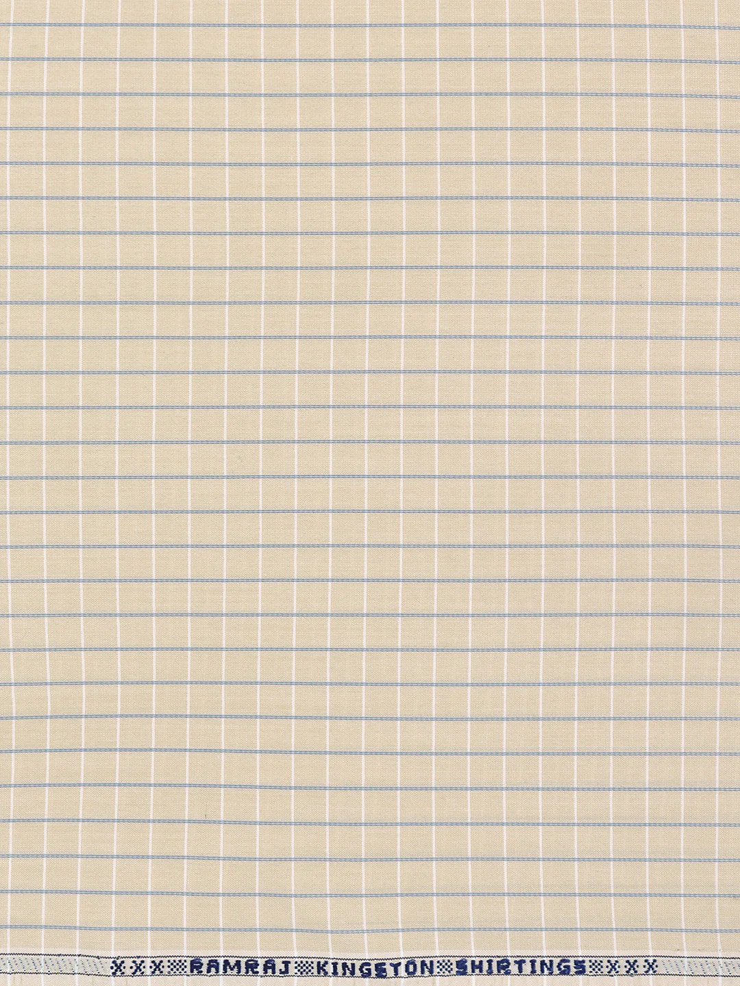 Cotton Rich Checked Sandal Shirt Fabric Elight Gold - Image 3