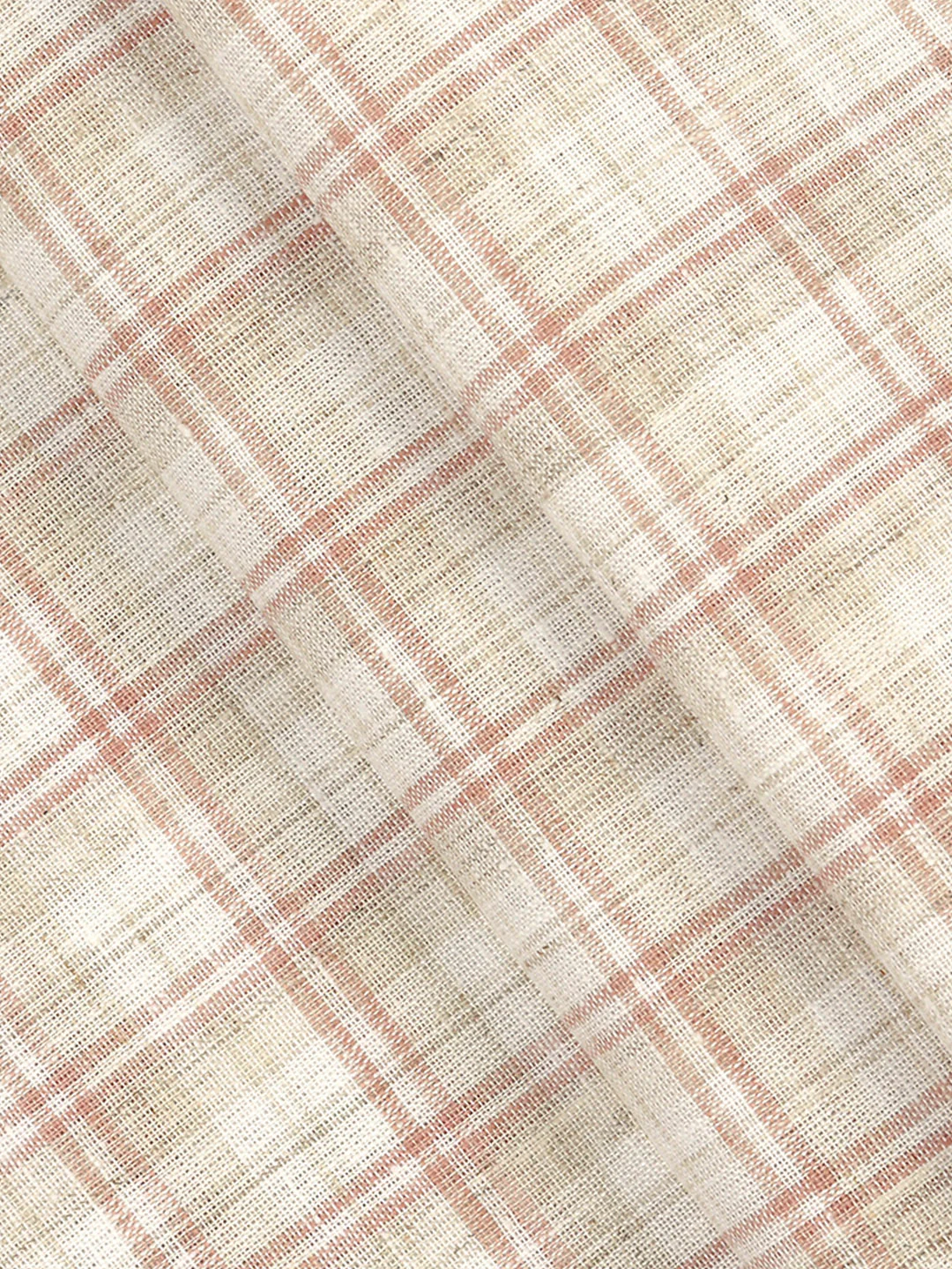 Cotton Rich Checked Shirt Fabric Brown High Style - Image 2