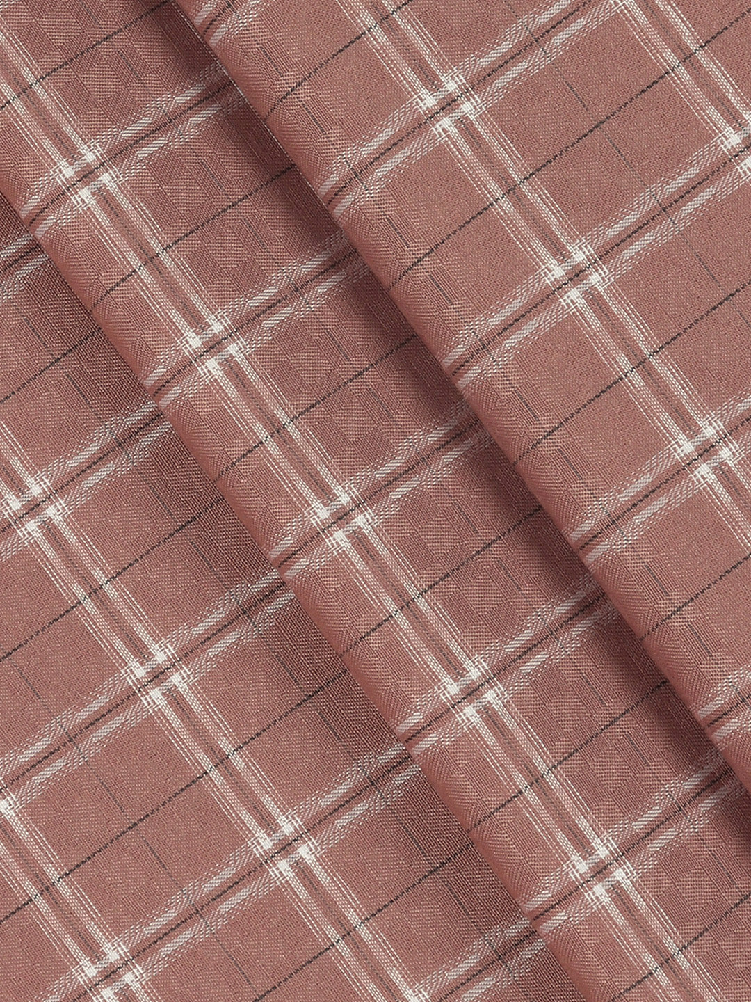 Cotton Rich Checked Shirt Fabric Pale Purple High Style - Image 2