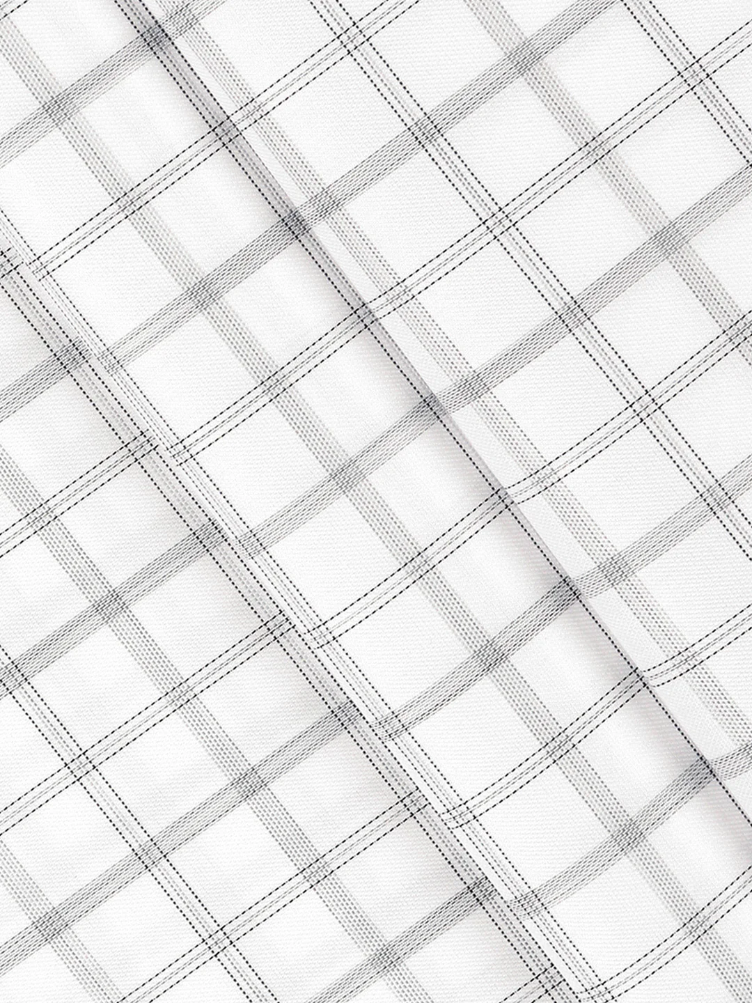 Cotton Rich Checked White Shirt Fabric High Style - Image 2