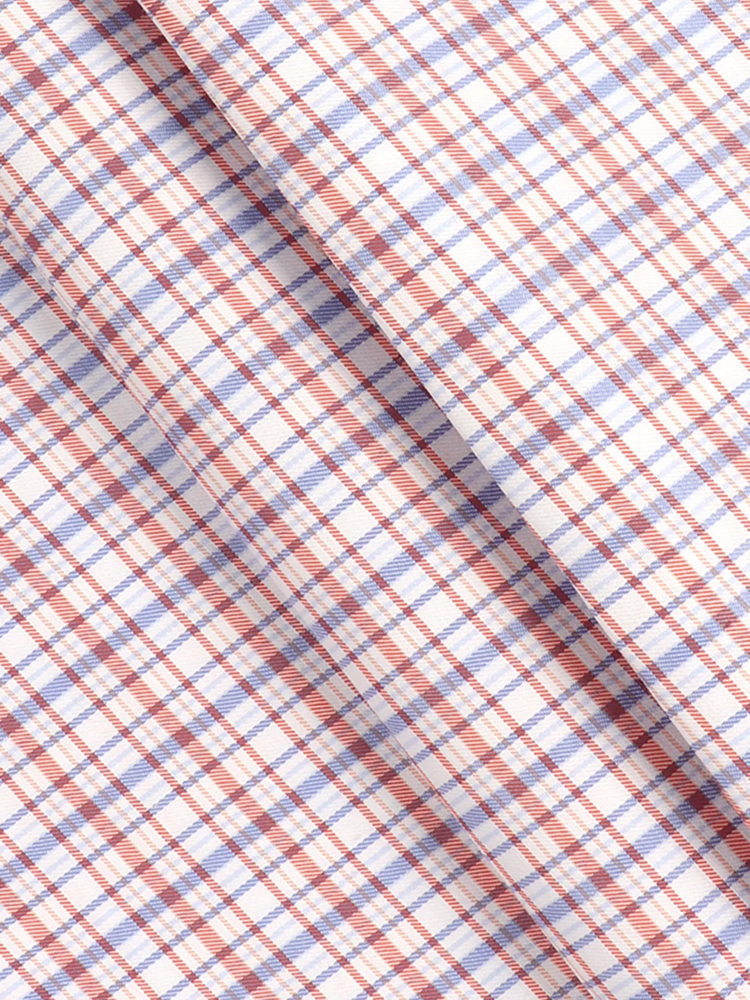 Cotton Rich Checked White with Orange Shirt Fabric Elight Gold - Image 2