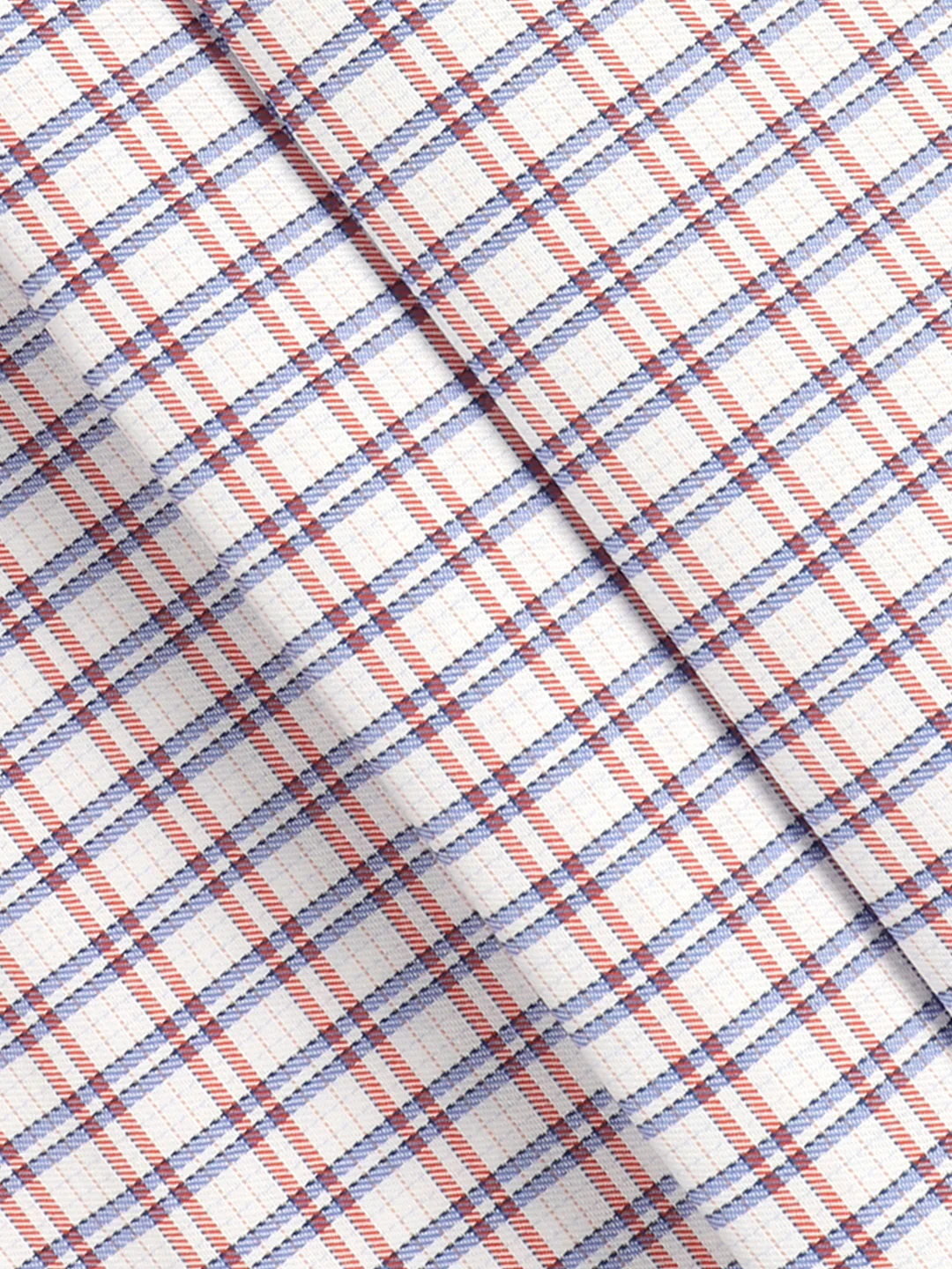 Cotton Rich Checked White with Orange Shirt Fabric Elight Gold - Image 2