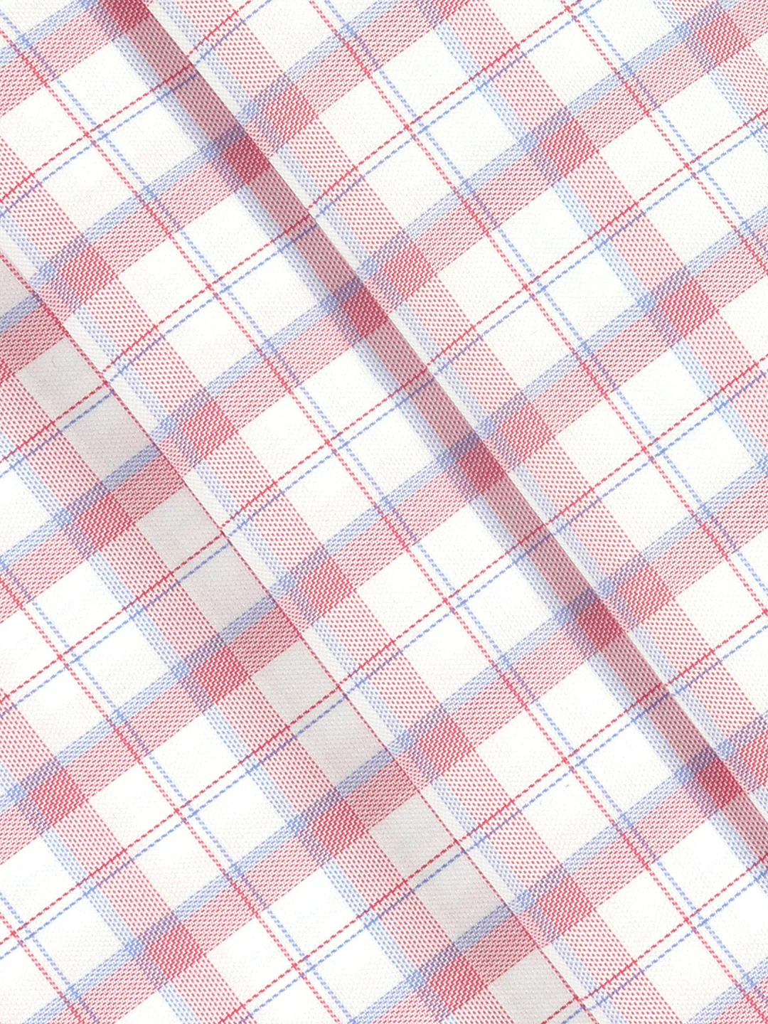 Cotton Rich Checked White with Pink Shirt Fabric High Style - Image 2