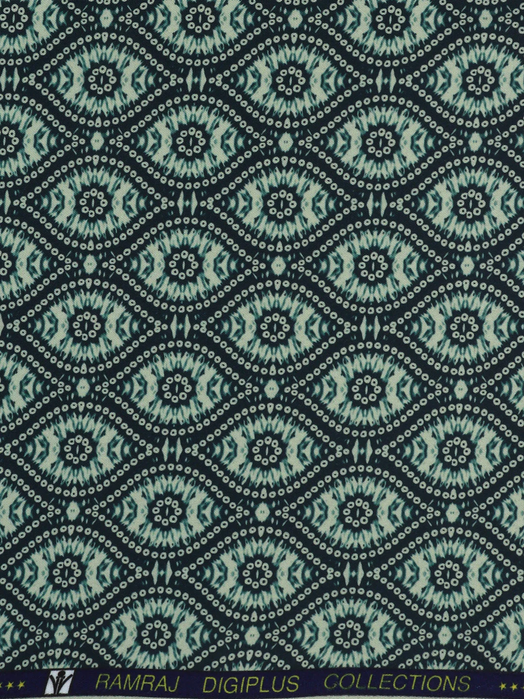 Cotton Rich Dark Blue Printed Shirt Fabric Oslo Print - Image 2