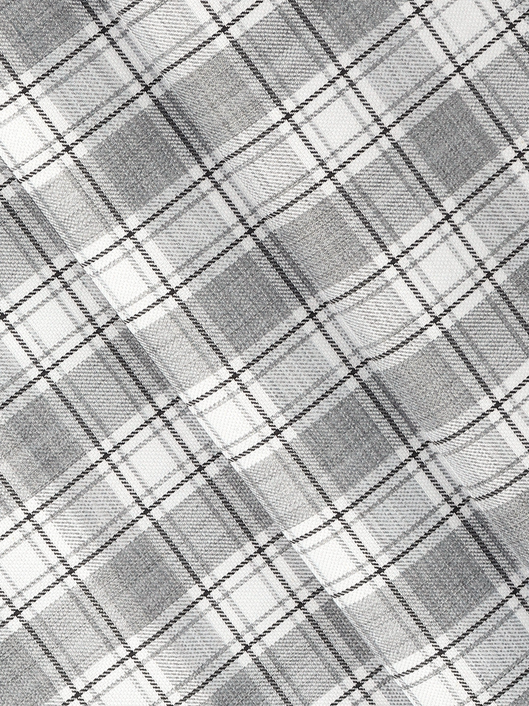 Cotton Rich Dark Grey Checked Shirt Fabric Infinity Bit - Image 2