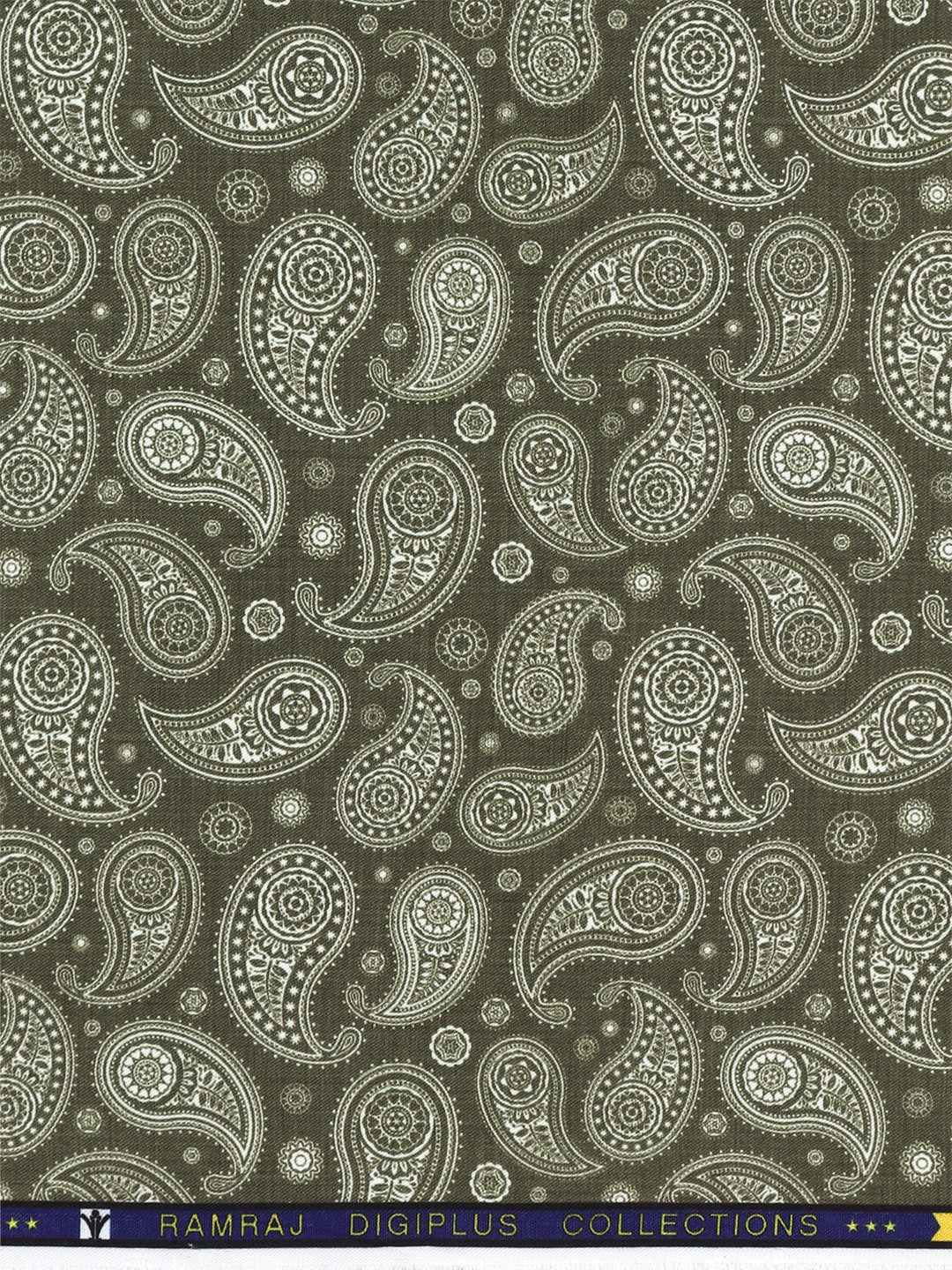 Cotton Rich Green Printed Shirt Fabric Oslo Print - Image 2