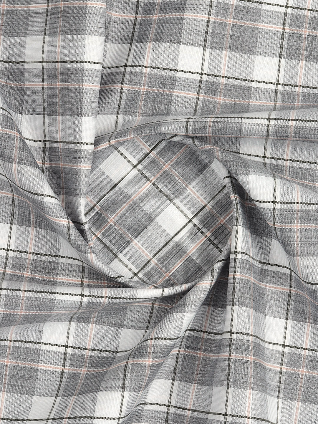 Cotton Rich Grey Checked Shirt Fabric Infinity Bit