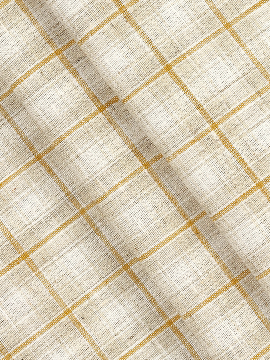 Cotton Rich Light Brown Checked Shirt Fabric High Style - Image 2