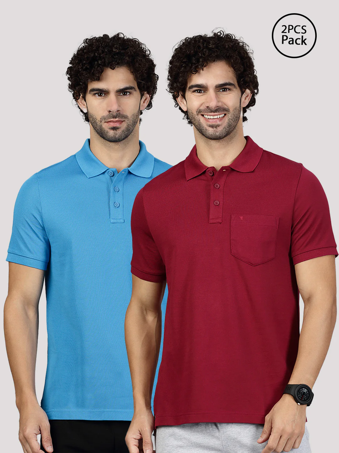 Cotton Rich Maroon & Blue Expert Polo Tshirt Combos