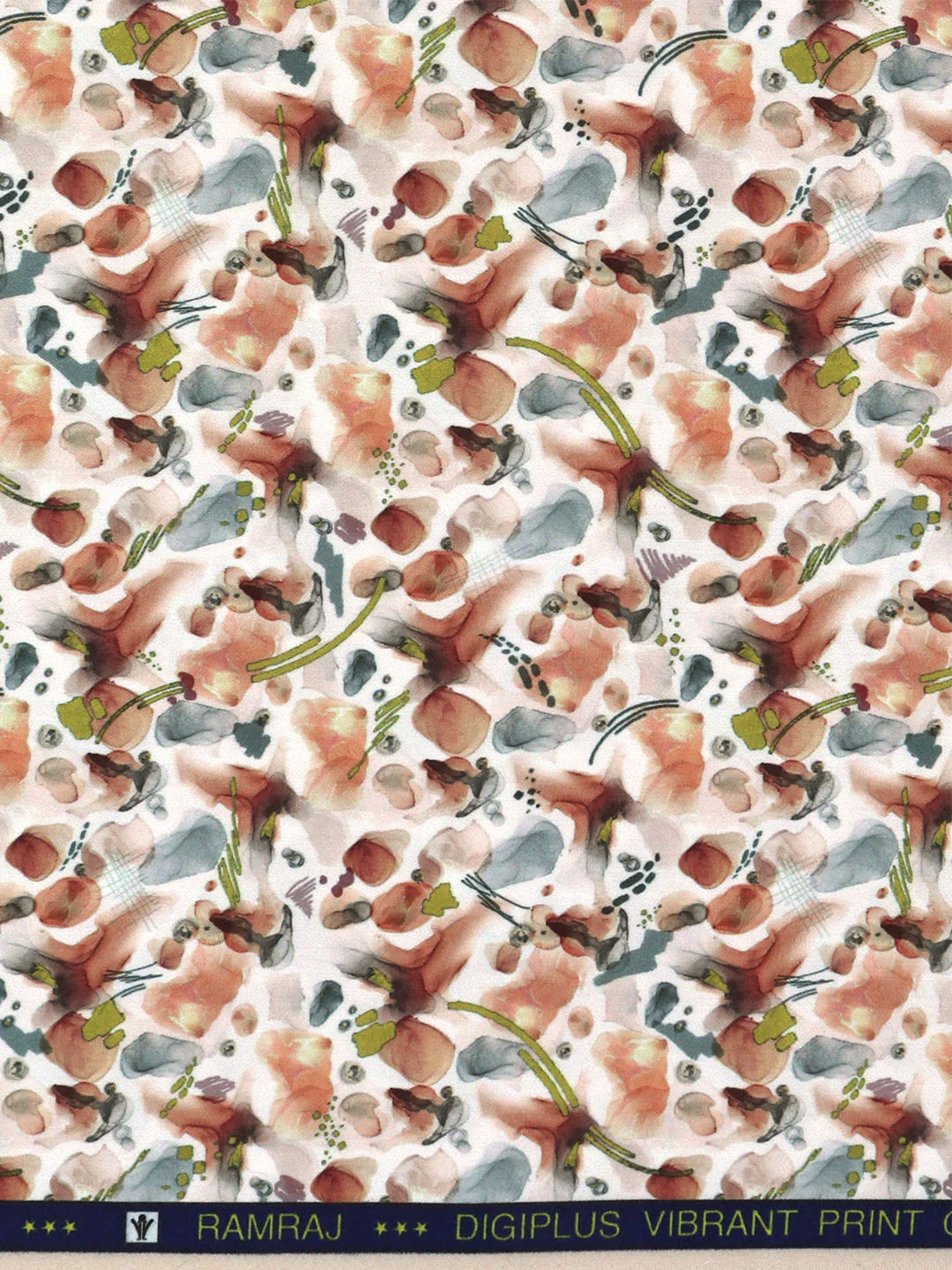 Cotton Rich Orange Printed Shirt Fabric Oslo Print - Image 2