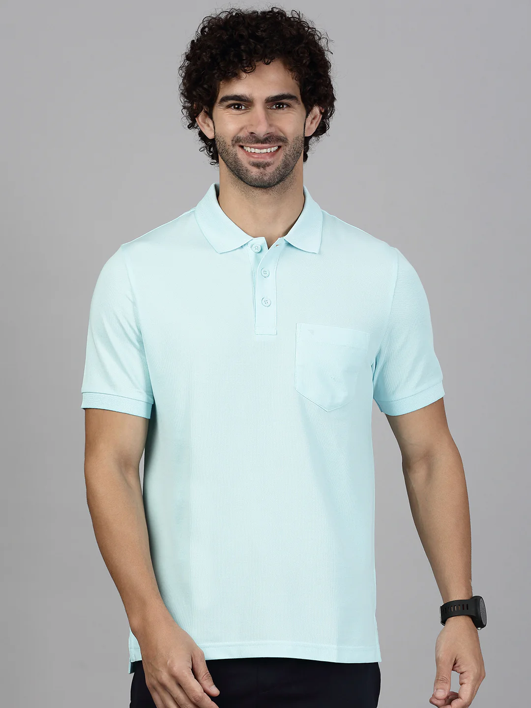 Cotton Rich Pique Polo Aqua Marine Blue - Image 2
