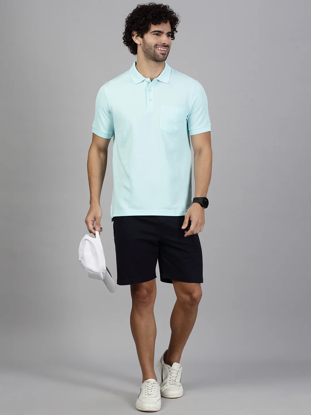 Cotton Rich Pique Polo Aqua Marine Blue - Image 3