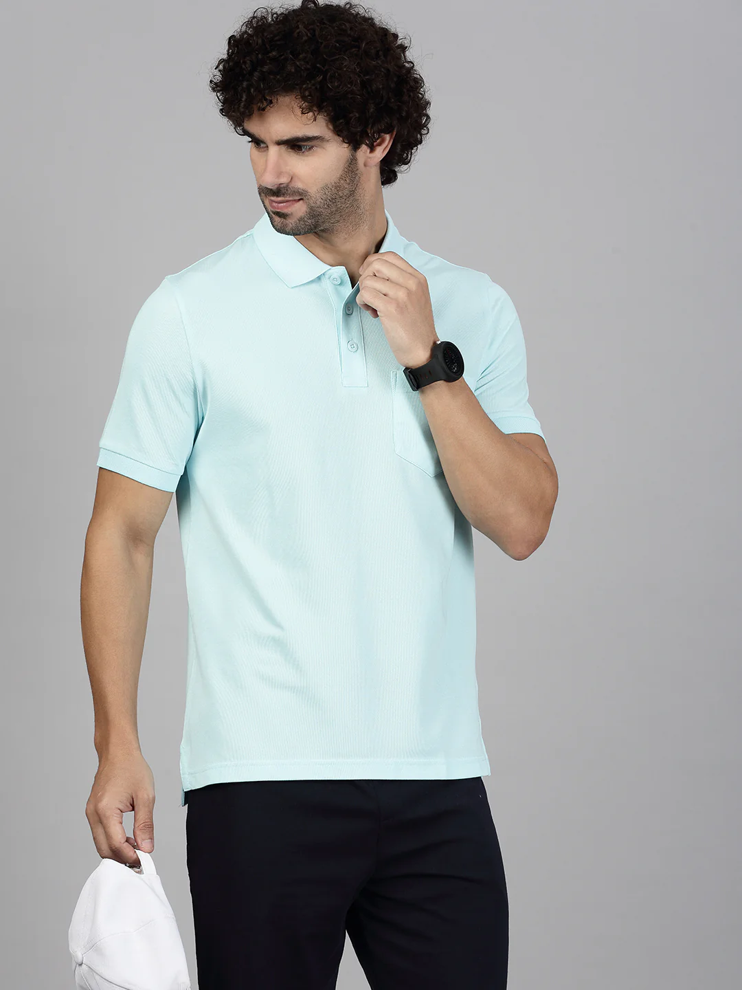 Cotton Rich Pique Polo Aqua Marine Blue - Image 6