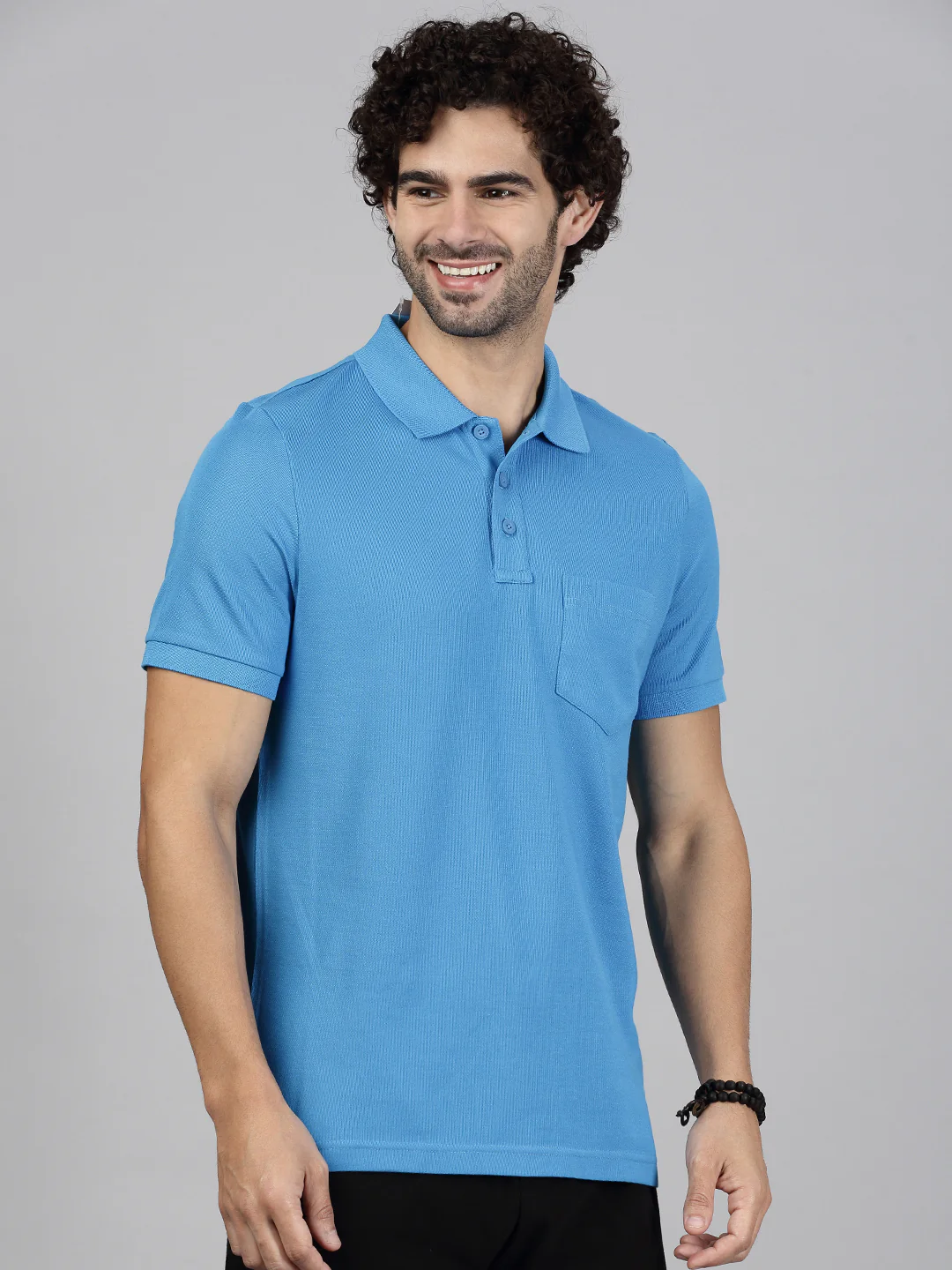 Cotton Rich Pique Polo Biza Blue - Image 6