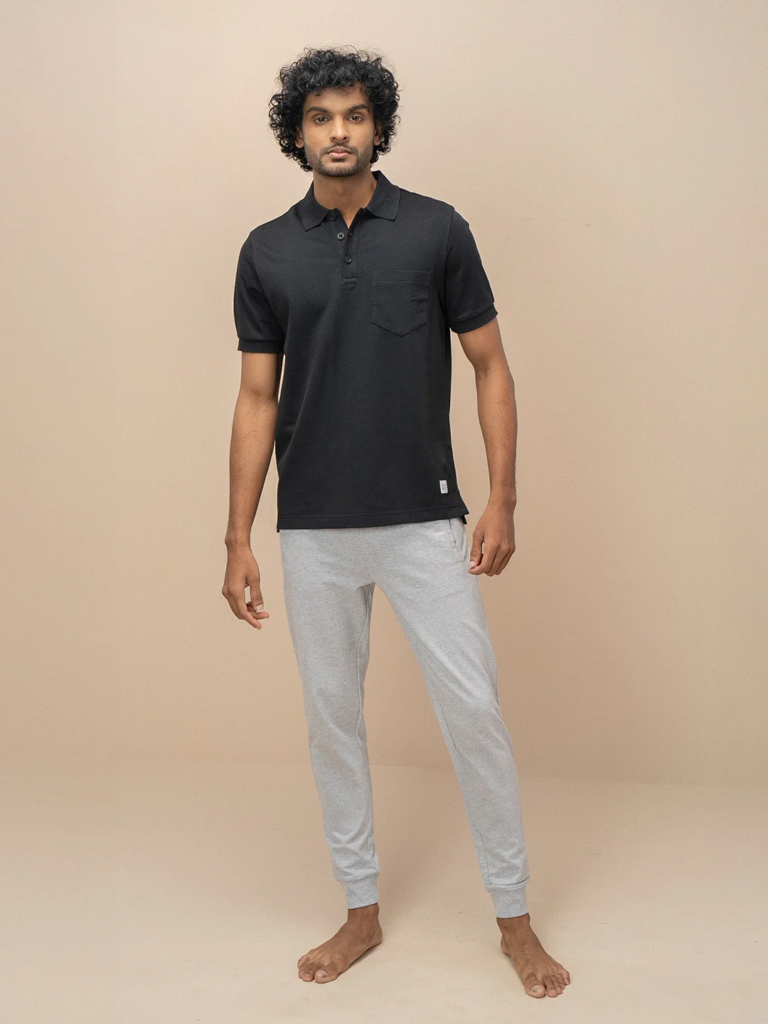 Cotton Rich Pique Polo Black - Image 4