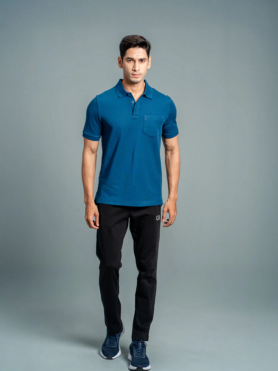 Cotton Rich Pique Polo Blue - Image 2