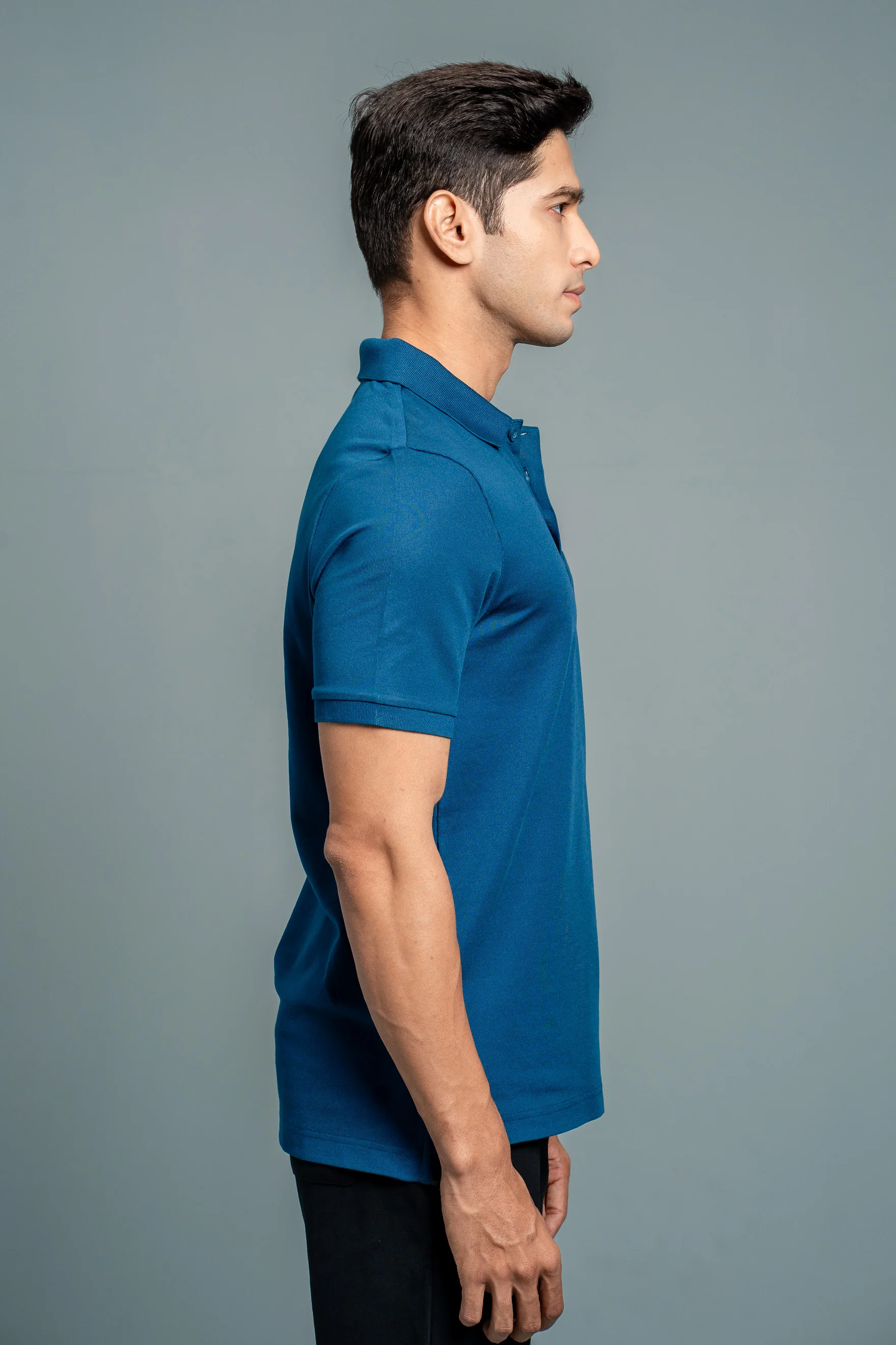 Cotton Rich Pique Polo Blue - Image 4