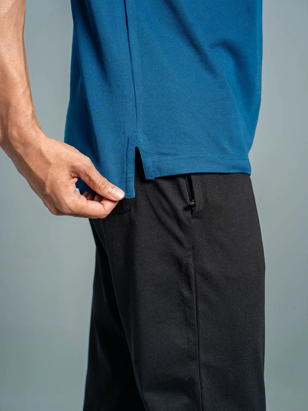 Cotton Rich Pique Polo Blue - Image 5