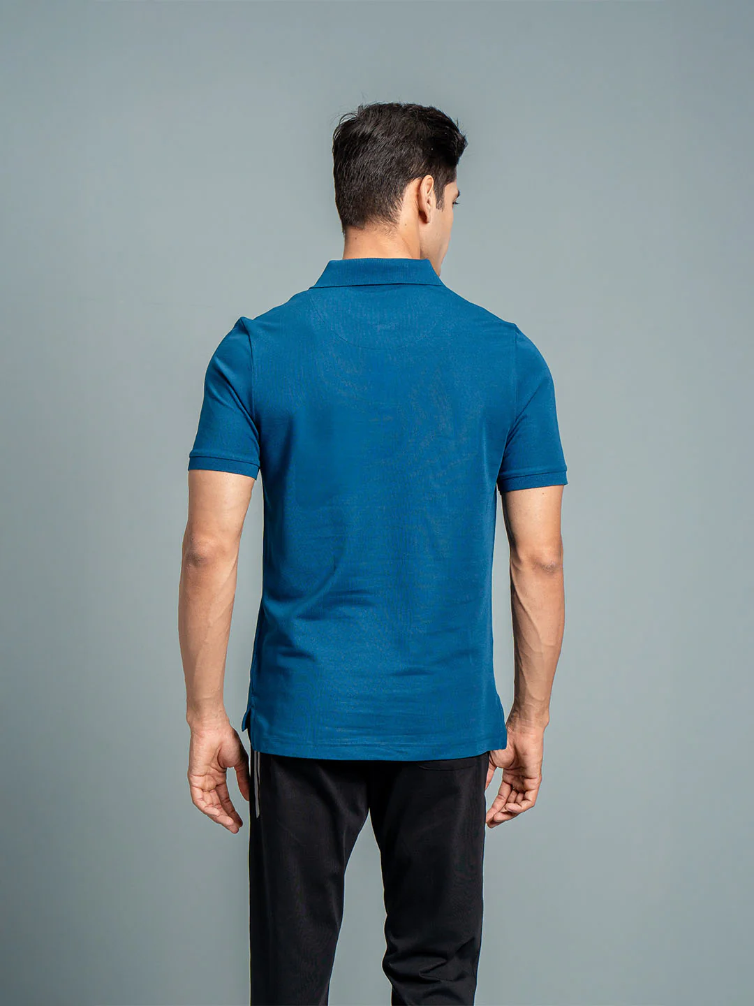 Cotton Rich Pique Polo Blue - Image 7