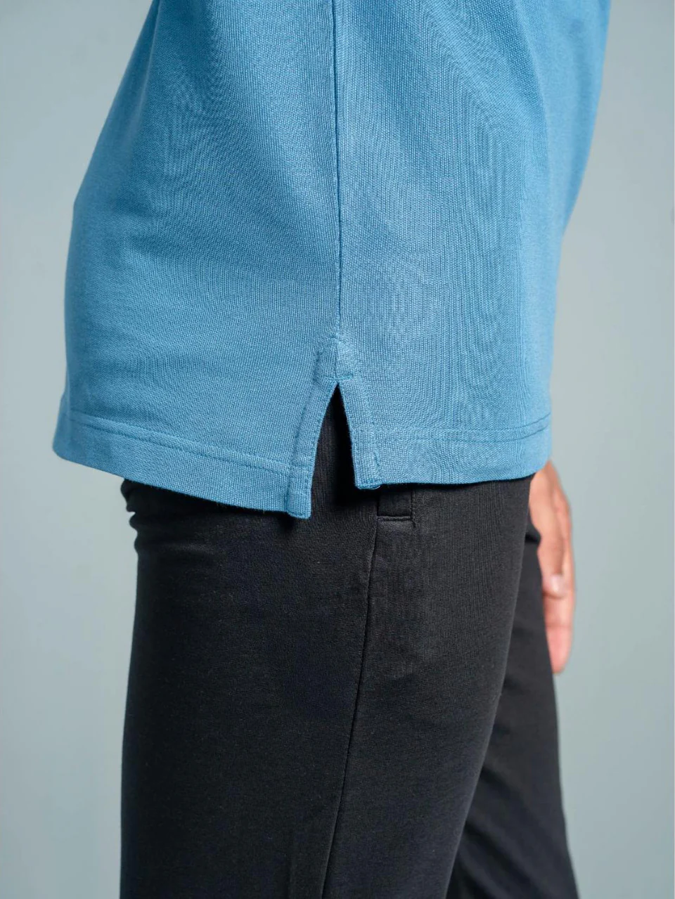 Cotton Rich Pique Polo Blue - Image 6