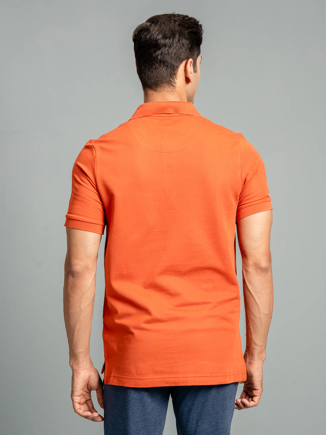 Cotton Rich Pique Polo Burnt Orange - Image 5