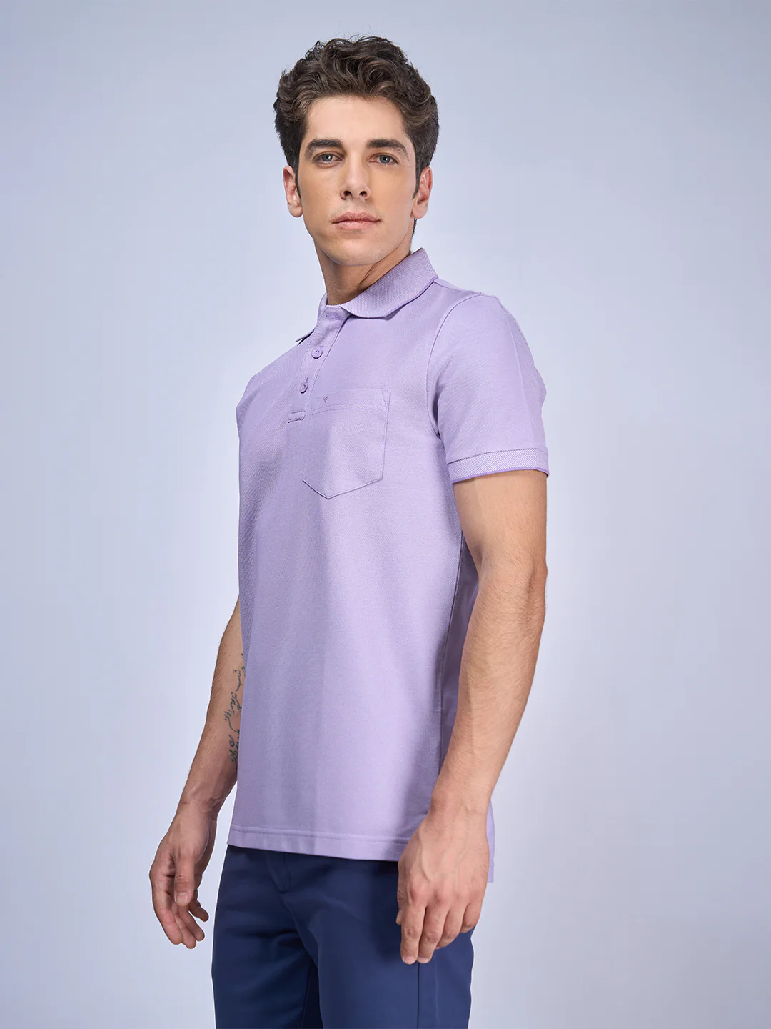 Cotton Rich Pique Polo Burnt Purple - Image 2