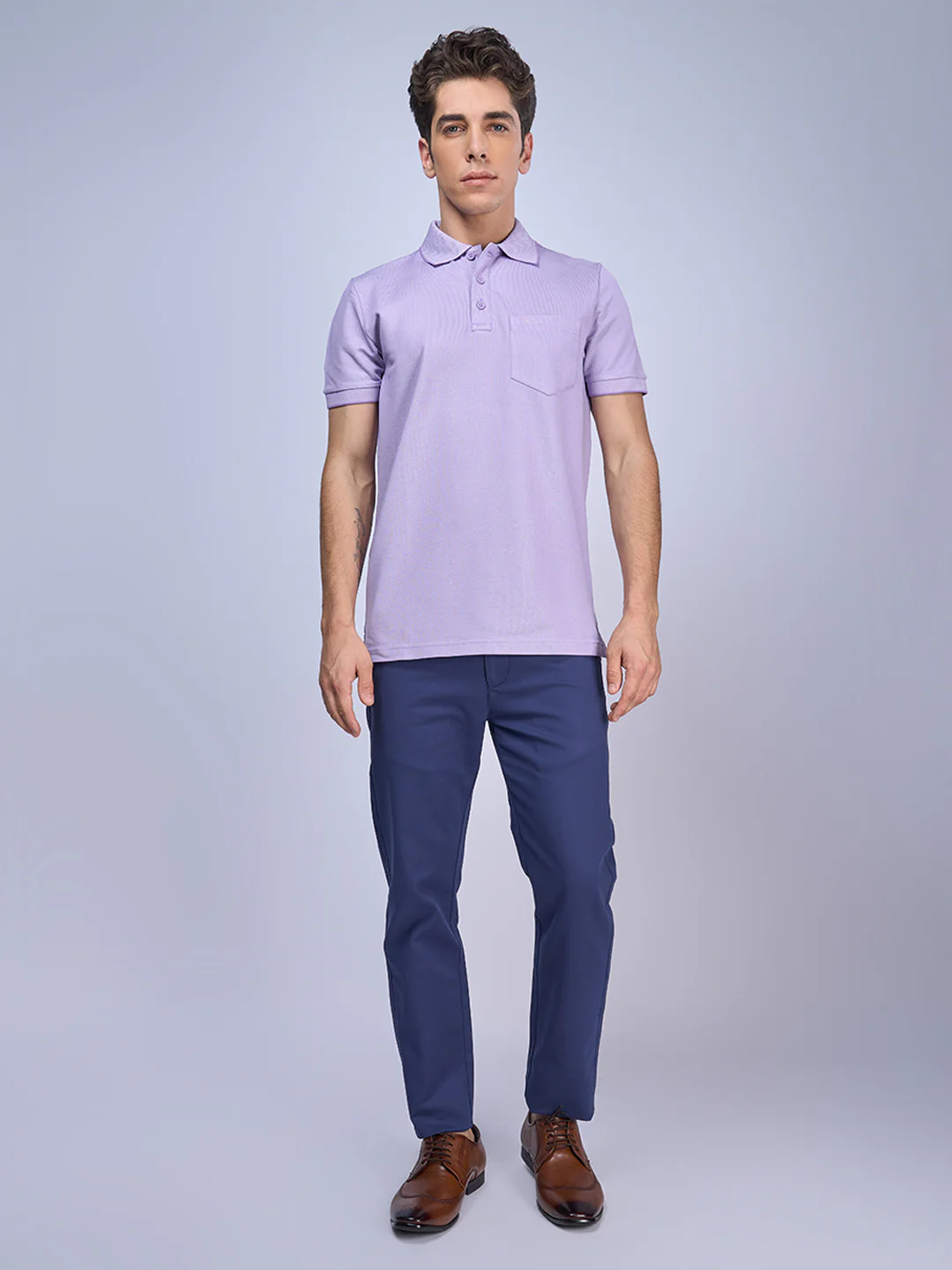 Cotton Rich Pique Polo Burnt Purple - Image 6
