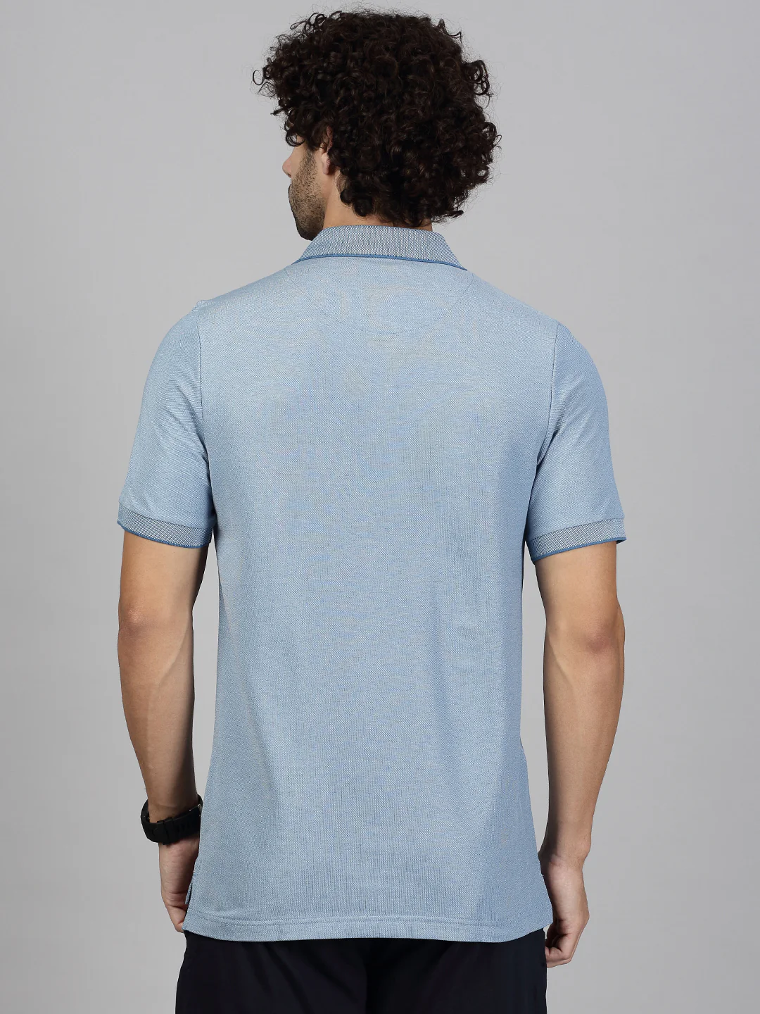 Cotton Rich Pique Polo Denim Blue - Image 4
