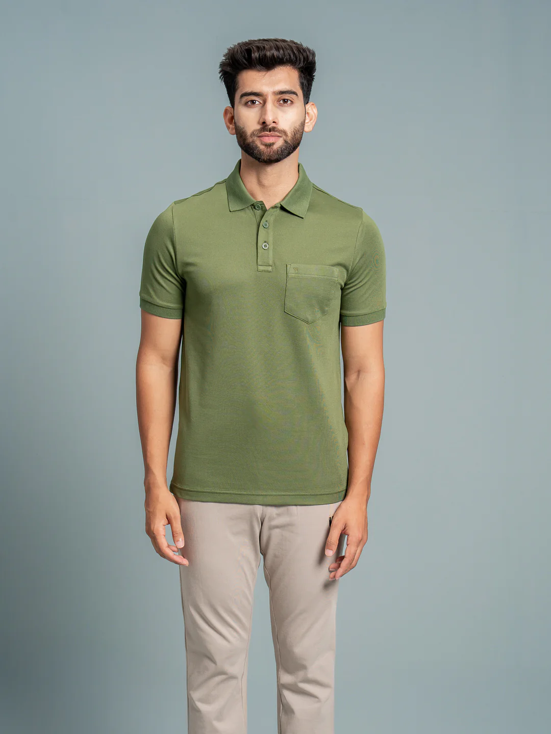 Cotton Rich Pique Polo Green
