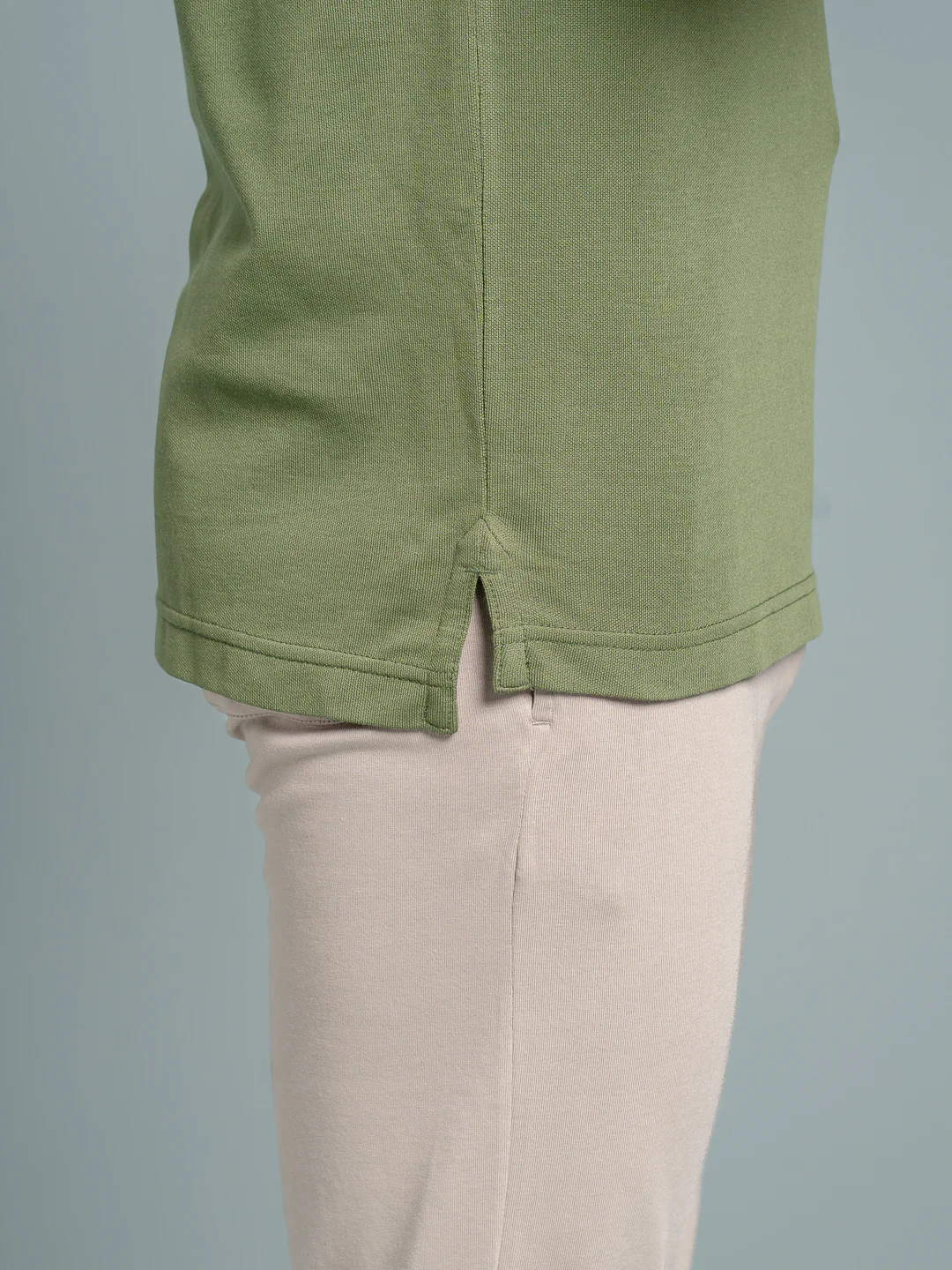 Cotton Rich Pique Polo Green - Image 4