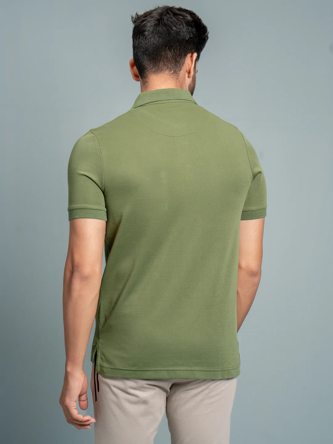 Cotton Rich Pique Polo Green - Image 6