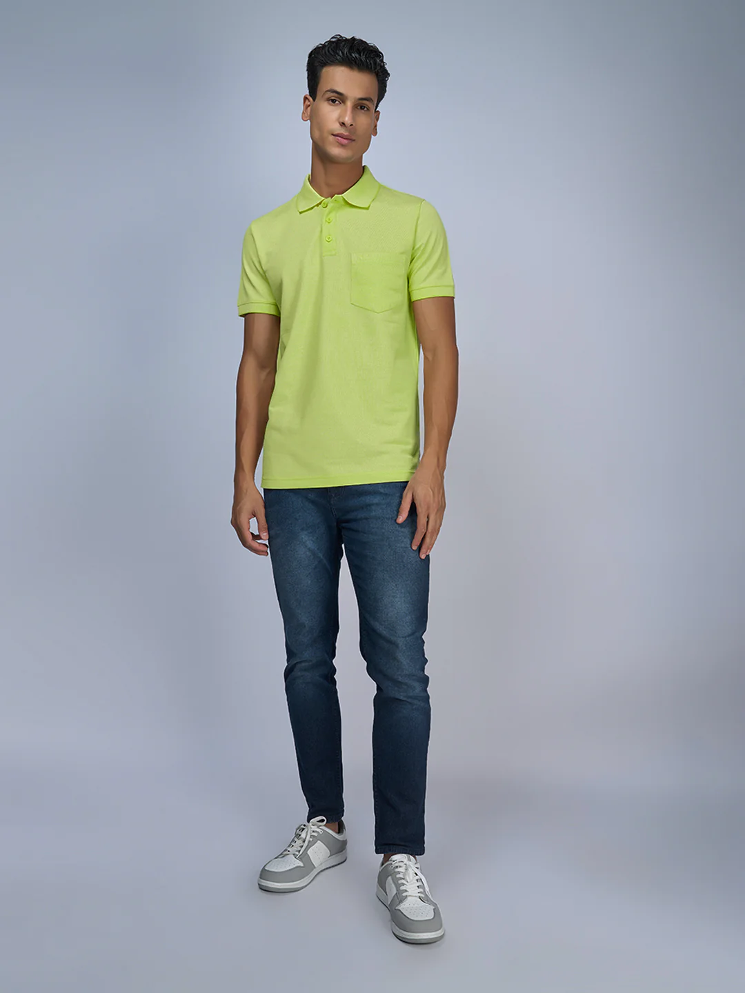 Cotton Rich Pique Polo Green - Image 2