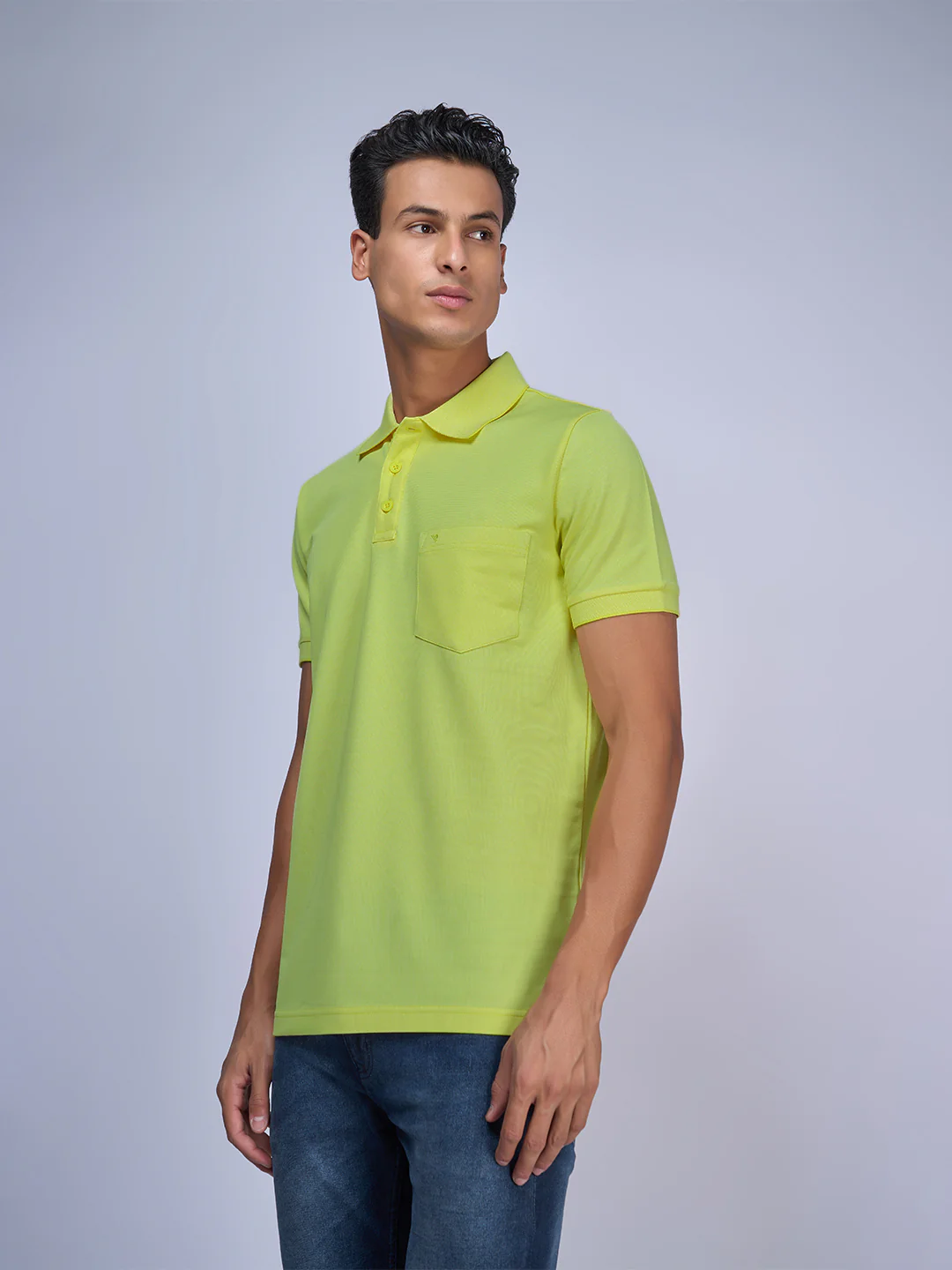 Cotton Rich Pique Polo Green - Image 3