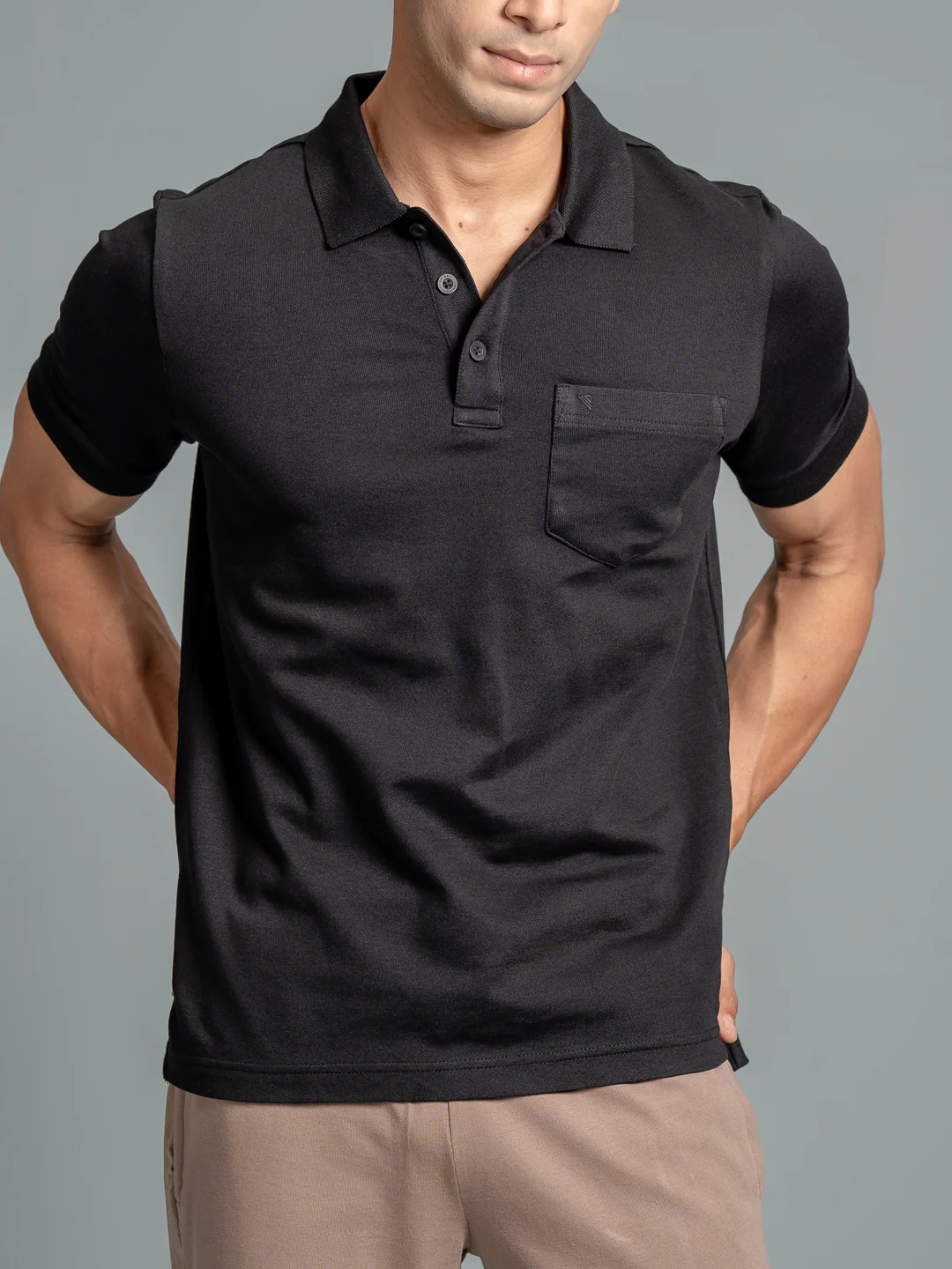 Cotton Rich Pique Polo Jet Black - Image 2